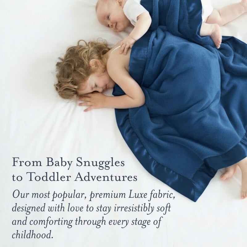 Little Giraffe Luxe Baby Blanket â€“ 29x35â€ Satin Trim, Midnight | Ultra-Soft, Hypoallergenic Stroller & Nursery Blanket | Perfect for Newborns & Toddlers - Image 2